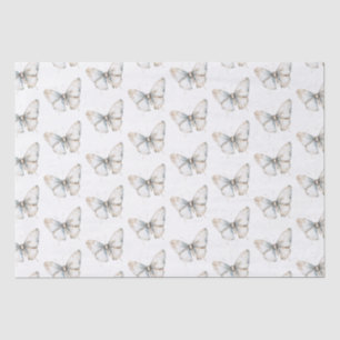 Pretty White Butterfly Bridal Shower Tissue Paper