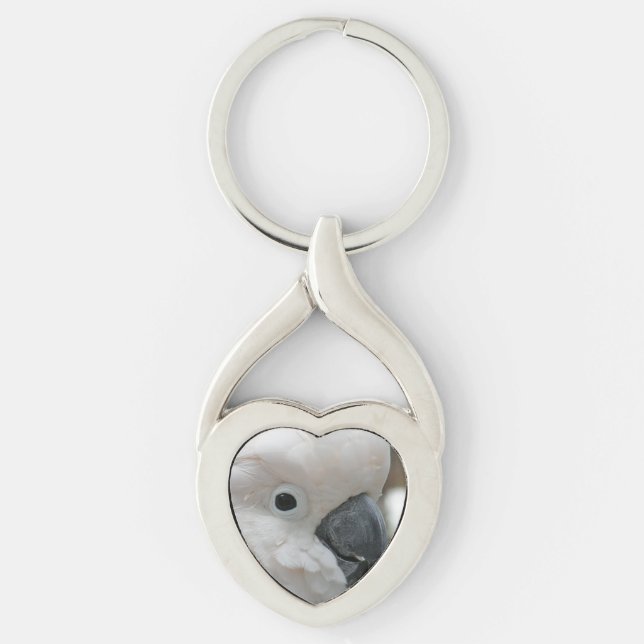 Pretty White Cockatoo Keychain (Front)