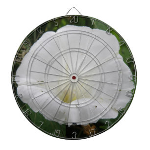 Pretty White Convolvulus Flower Dart Board