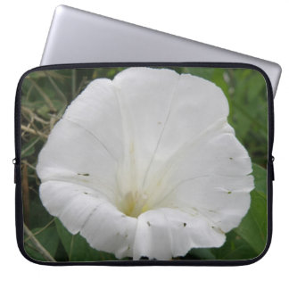 Pretty White Convolvulus Flower Laptop Bag