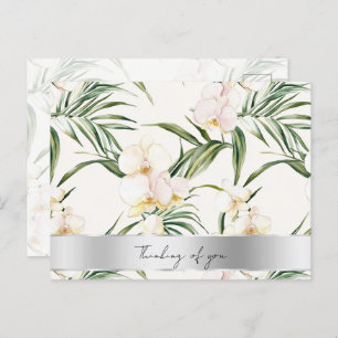 Pretty White Cream Orchids Thinking of you Postcard