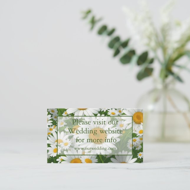 Pretty white daisies enclosure card (Standing Front)