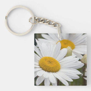 Pretty White Daisies Keychain