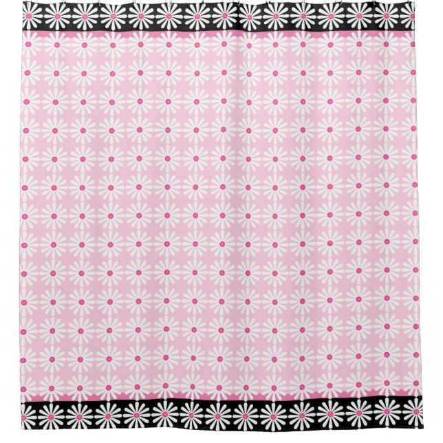 Pretty white daisies on chic French pink and black (Front)
