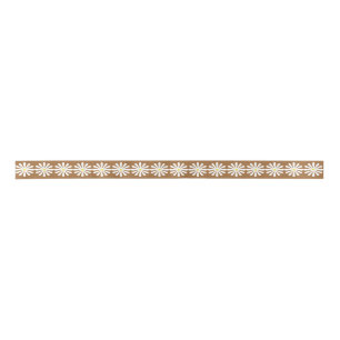 Pretty White daisies with lemon centres on mocha Satin Ribbon