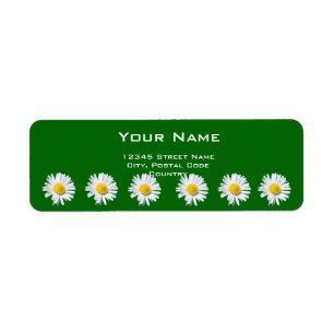 pretty white daisy flowers address label