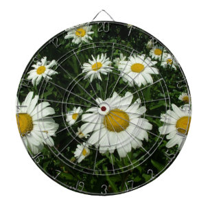 pretty white daisy flowers. dartboard