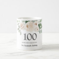 Pretty White Floral Womans 100th Birthday Gift