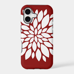 Pretty White Flower Petal Art on Red
