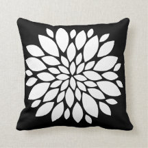 Pretty White Flower Petals Art on Black