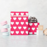 Pretty White Hearts Pattern Diva Pink Wrapping Paper<br><div class="desc">Festive, modern and simple chic wrapping paper features pretty white hearts pattern on a stylish diva pink background. Wrap your presents with love, perfect for Valentine's day, Christmas holiday, wedding, birthdays or a baby shower! Exclusively designed for you by Happy Dolphin Studio. If you need any help or matching products,...</div>