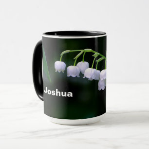 Pretty White Lily of the Valley Floral Photo Mug