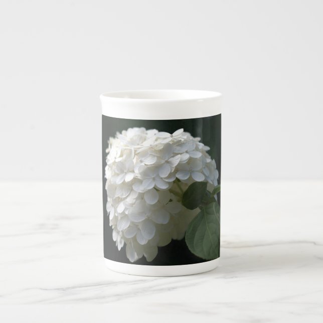 Pretty White Lime Hydrangea Mug (Front)