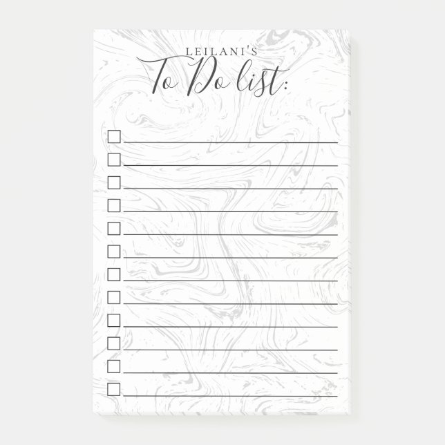 Pretty White Marble Pattern Post-it Notes (Front)
