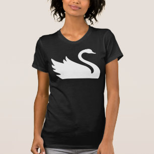 Pretty White Swan Bird Print T-Shirt