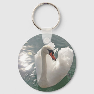 Pretty White Swan Keychain
