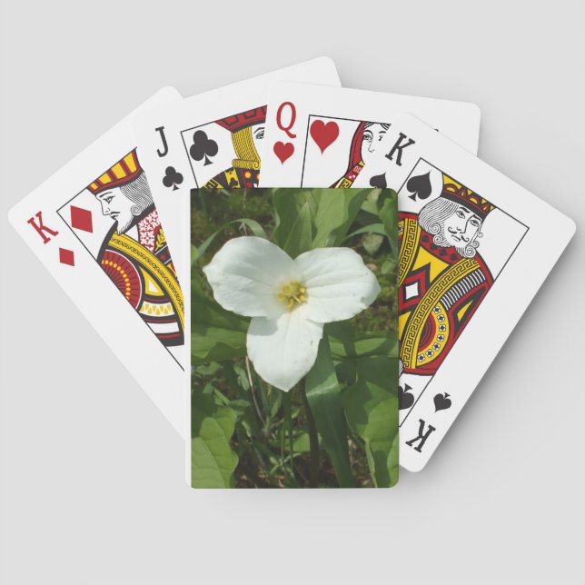 Pretty White Trillium Classic Playing Cards (Back)