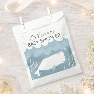 Pretty White Whale Baby Shower Favour Bag