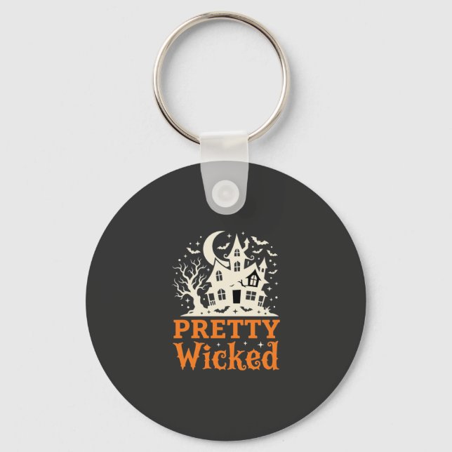 Pretty Wicked Halloween Haunted House_1 Keychain (Front)