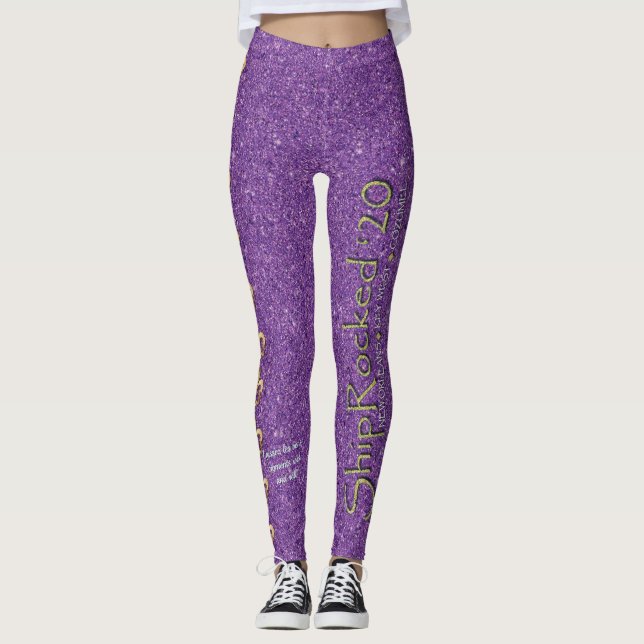 Pretty Wicked Ladies Purple Glitter SR20 Leggings (Front)