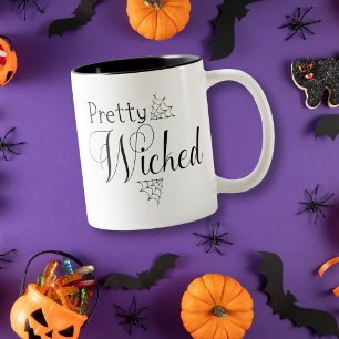 Pretty Wicked Spiderweb Halloween Coffee Two-Tone Coffee Mug