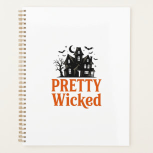 Pretty Wicked Vintage Halloween Haunted House Shir Planner