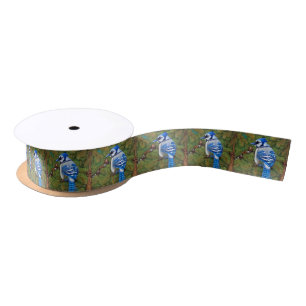 Pretty Wilderness Blue Jay Satin Ribbon