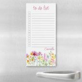 Pretty Wildflower Border Personalized To Do List Magnetic Notepad (In Situ)