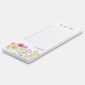 Pretty Wildflower Border Personalized To Do List Magnetic Notepad (Angled)