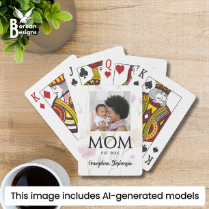 Pretty Wildflower New Mom Established Playing Cards