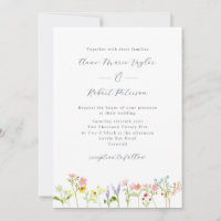 Pretty Wildflowers Cottagecore Calligraphy Wedding