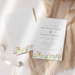Pretty Wildflowers Cottagecore Wedding Invitation<br><div class="desc">A simple and pretty wedding invitation perfect for a spring outdoor wedding,  featuring a watercolor wildflowers in pastel and vibrant colors of lilac,  yellow and coral,  with green leaves,  on a clean white background. Personalize with your details in dark grey.</div>