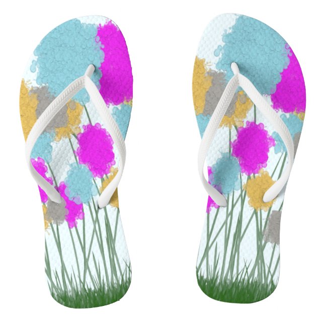 Pretty Wildflowers Flip Flops (Footbed)