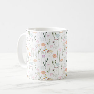 Pretty Wildflowers Floral Pattern Coffee Mug