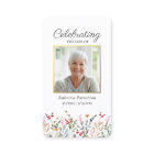 Pretty Wildflowers Funeral Memorial Prayer Card