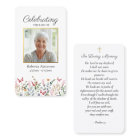 Pretty Wildflowers Funeral Memorial Prayer Card