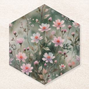 Pretty Wildflowers Paper Coaster