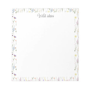 Pretty Wildflowers Personalized Wild Ideas  Notepad