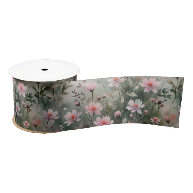Pretty Wildflowers Satin Ribbon (Spool)