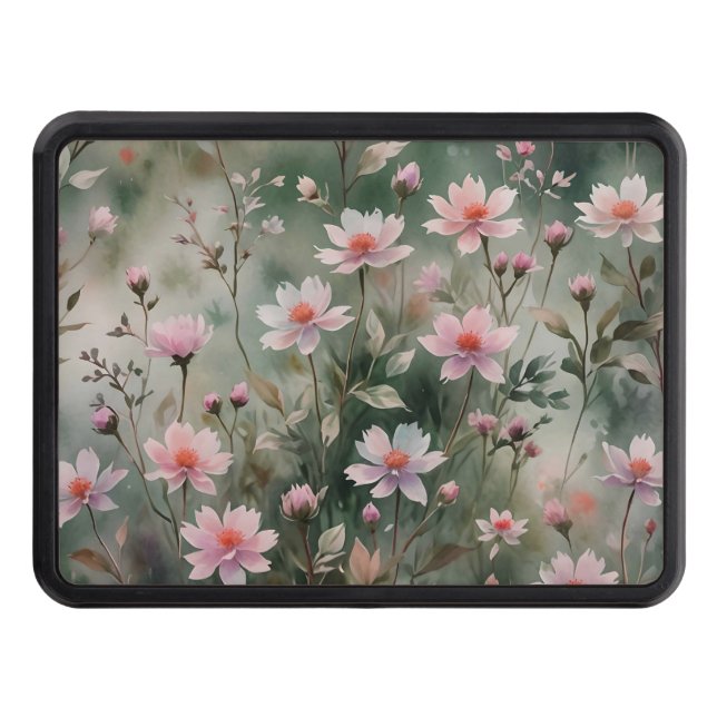 Pretty Wildflowers Trailer Hitch Cover (Front)