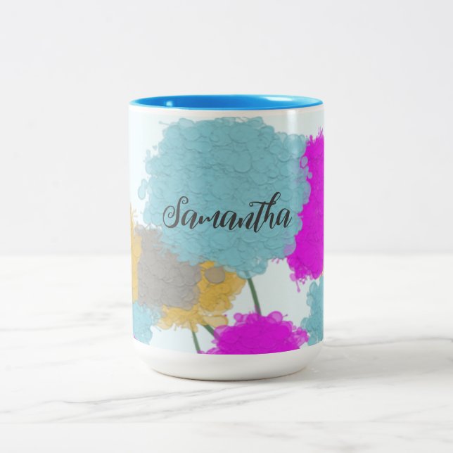Pretty Wildflowers Two-Tone Coffee Mug (Center)