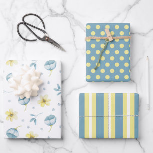 Pretty Wildflowers Wrapping Paper Set of 3