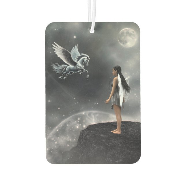 Pretty Winged Fairy and Flying Horse Air Freshener (Back)
