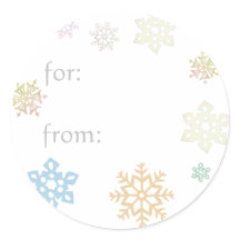 Pretty Winter Snowflakes Gift Name Tag Stickers