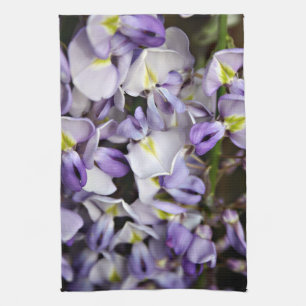 Pretty Wisteria flower floral kitchen tea towel