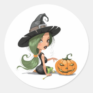 Pretty Witch Classic Round Sticker