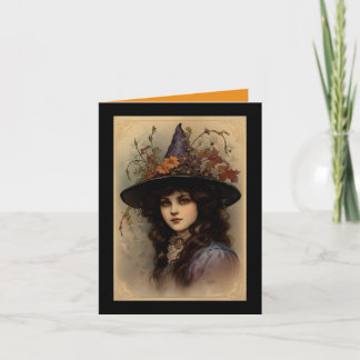 Pretty Witch Halloween Greeting Card
