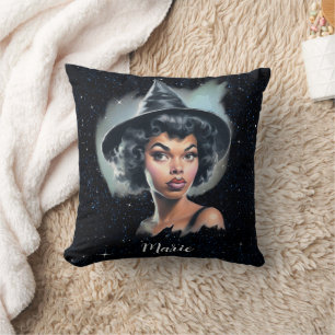 Pretty witch throw pillow