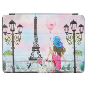 Pretty Woman and Pink Heart Balloon - I Love Paris iPad Air Cover