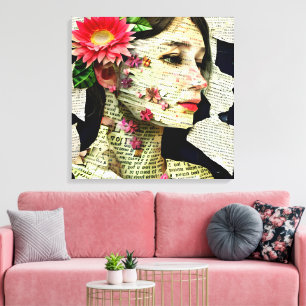 Pretty Woman Art Collage   Canvas Print